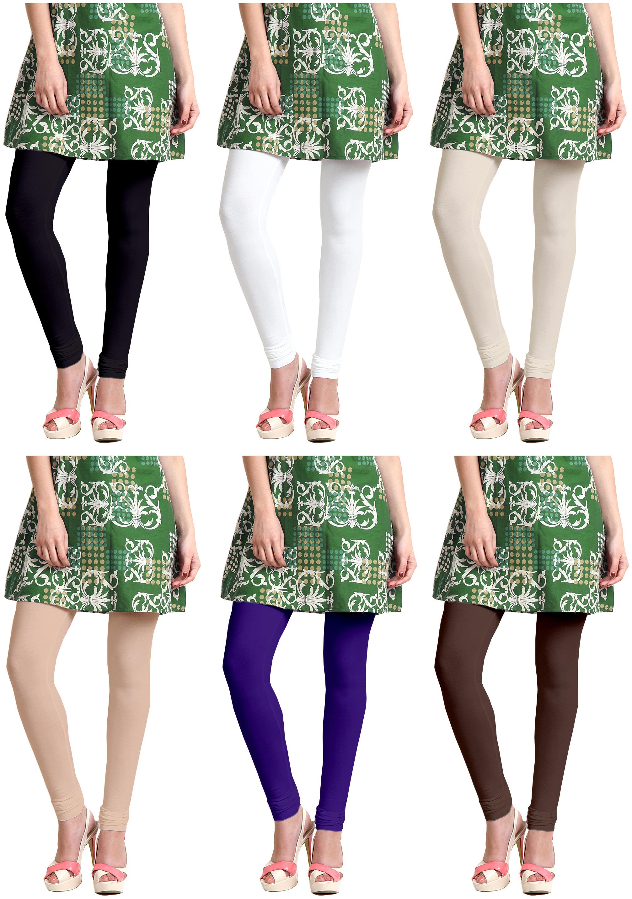 

Sri Belha Fashions Women Cotton Plain Long Length Legging - Multi