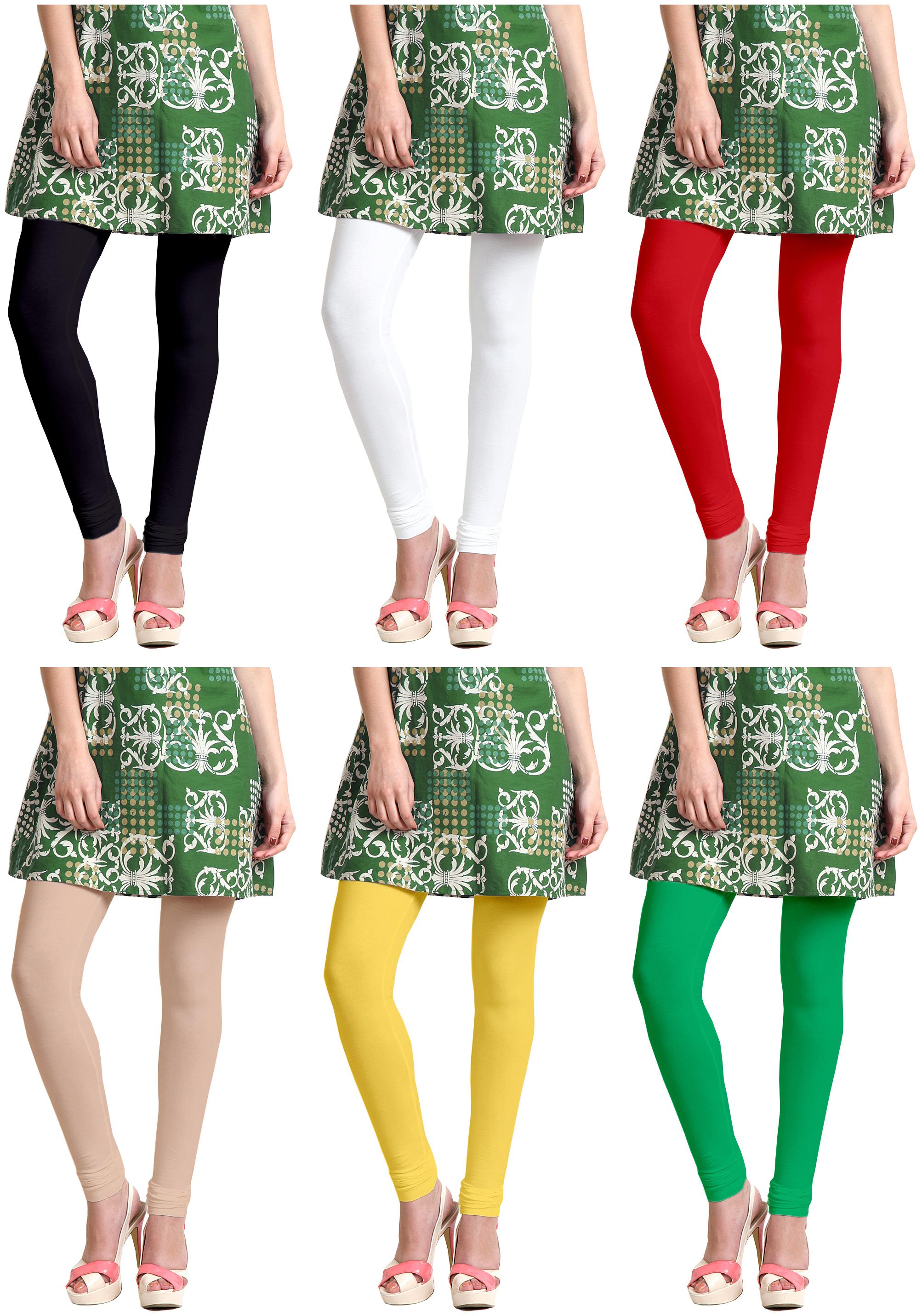

Sri Belha Fashions Women Cotton Plain Long Length Legging - Multi
