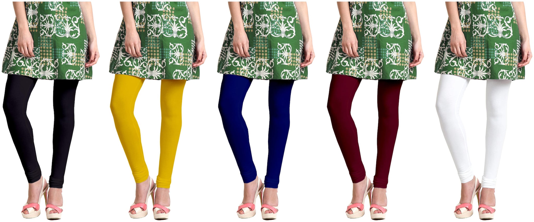 

Sri Belha Fashions Women Cotton Plain Long Length Legging - Multi