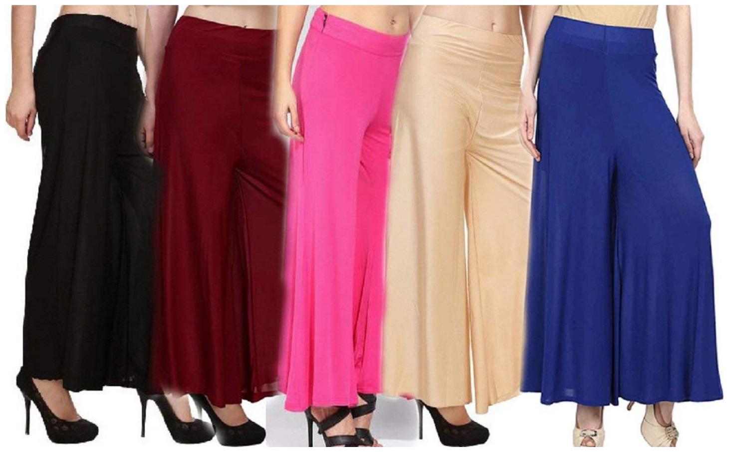 

Sri Belha Fashions Ankle Length Lycra Palazzo For Women Pack Of- 5 - Free Size
