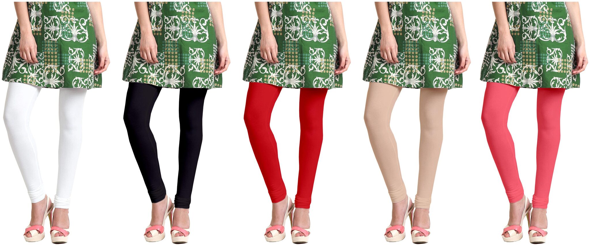 

Sri Belha Fashions Women Cotton Plain Long Length Legging - Multi