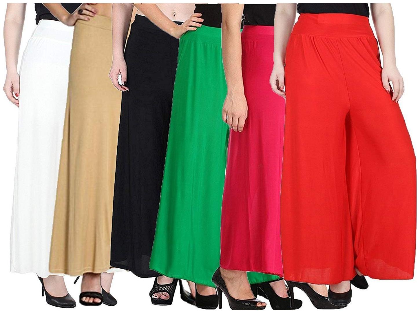 

Sri Belha Fashions Ankle Length Lycra Palazzo For Women Pack Of- 6 - Free Size