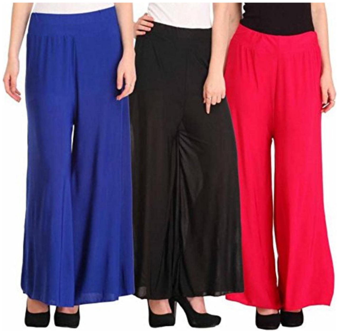 

Sri Belha Fashions Ankle Length Lycra Palazzo For Women Pack Of- 3 - Free Size