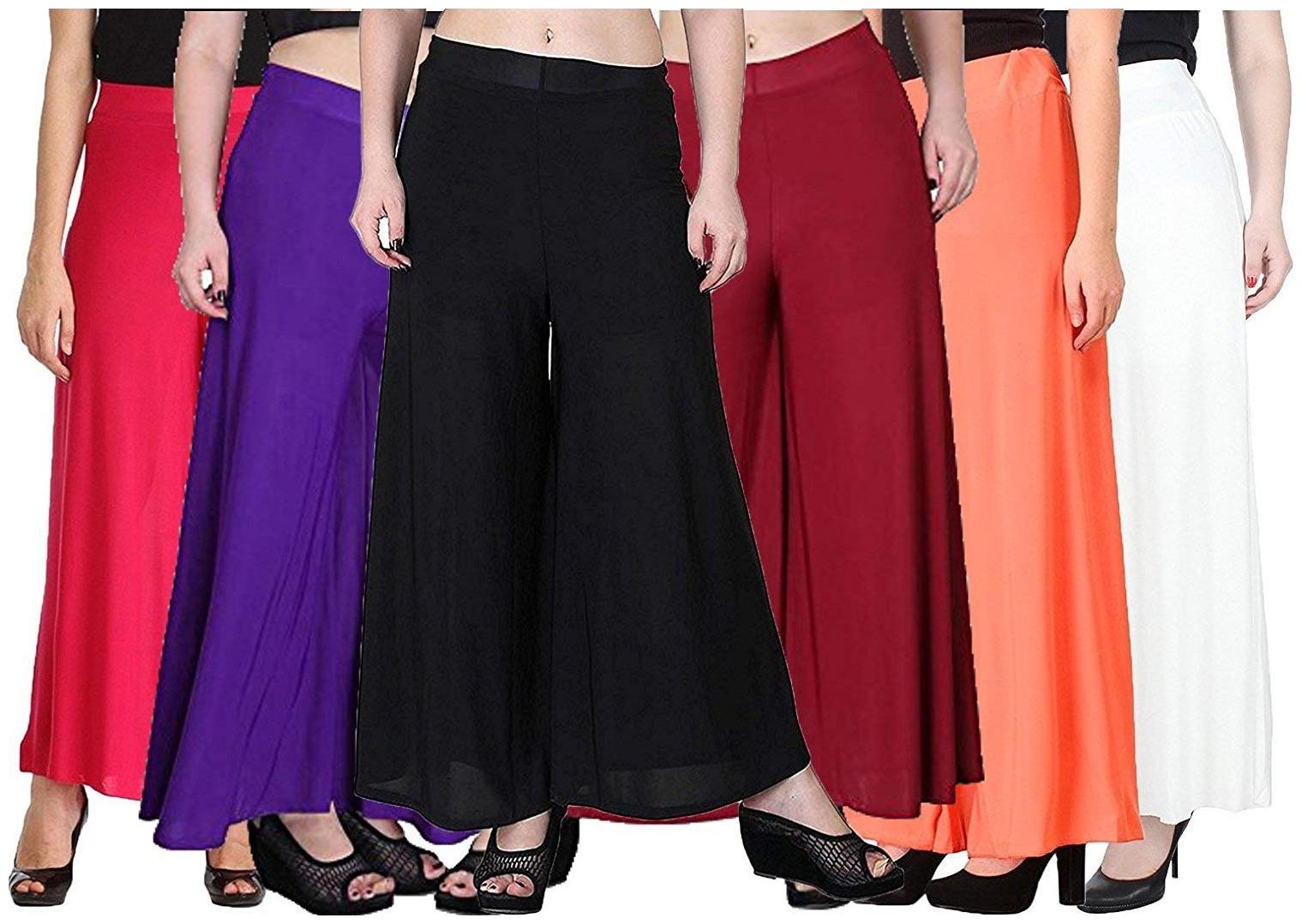 

Sri Belha Fashions Ankle Length Lycra Palazzo For Women Pack Of- 6 - Free Size