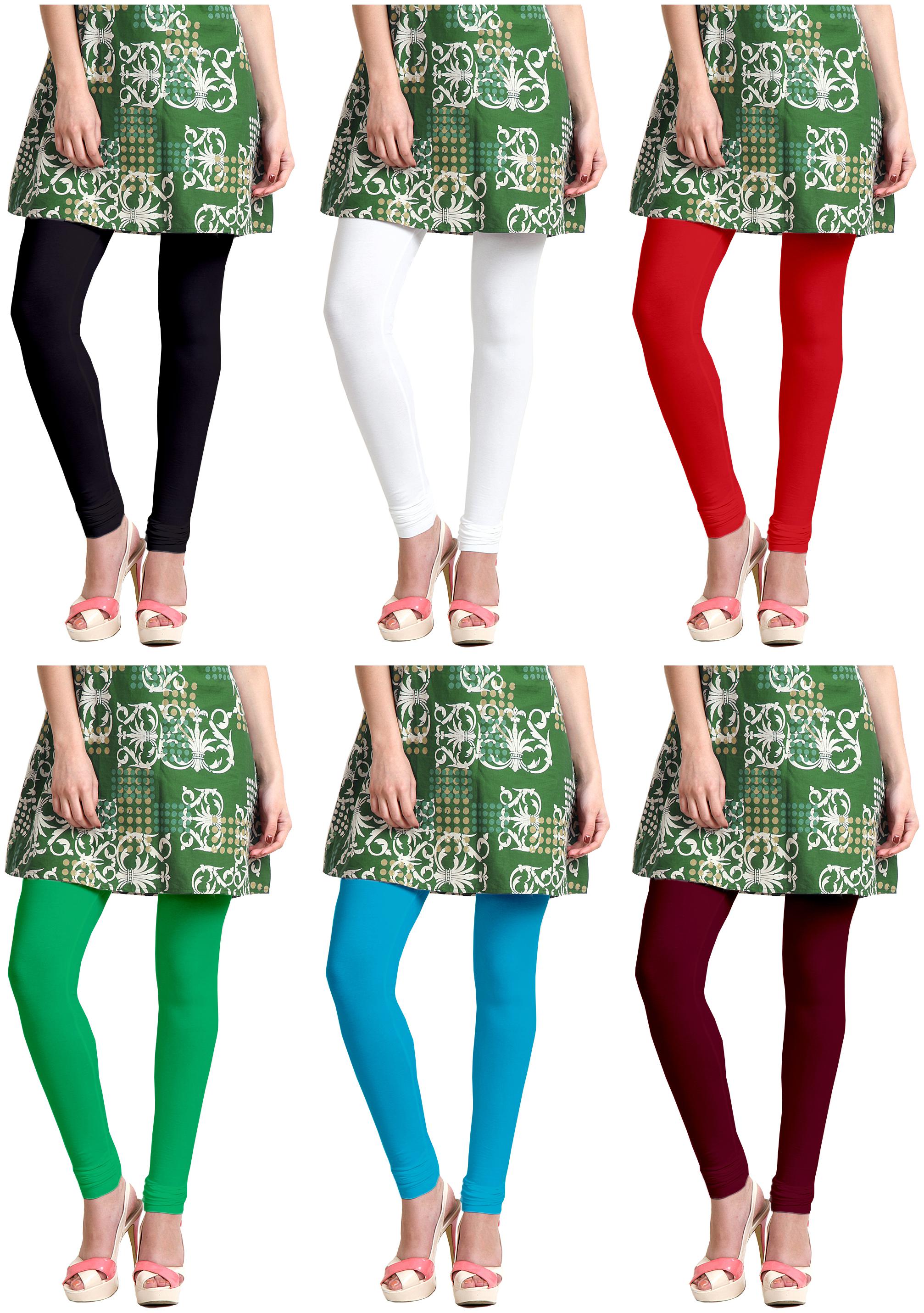 

Sri Belha Fashions Women Cotton Plain Long Length Legging - Multi