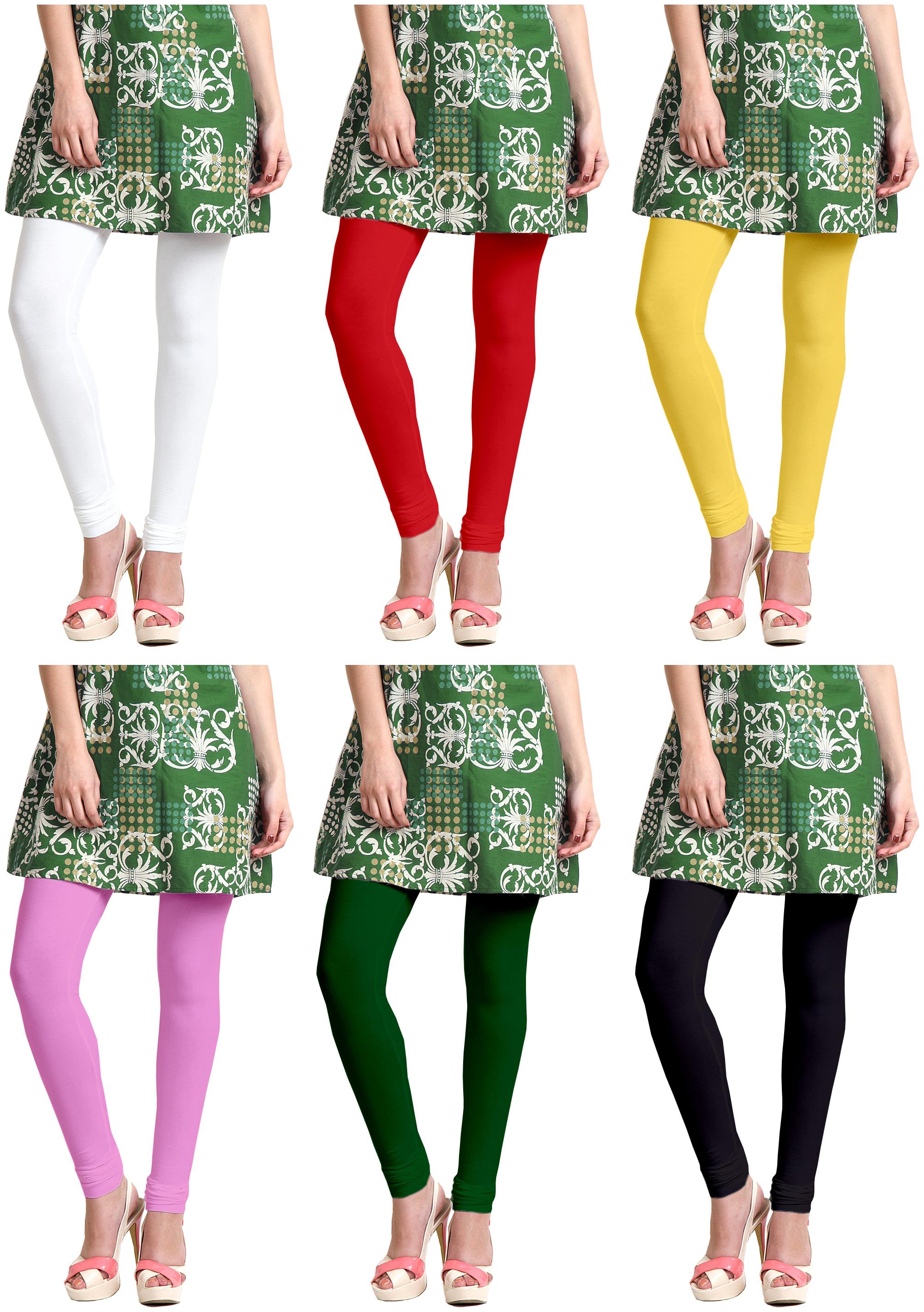 

Sri Belha Fashions Women Cotton Plain Long Length Legging - Multi