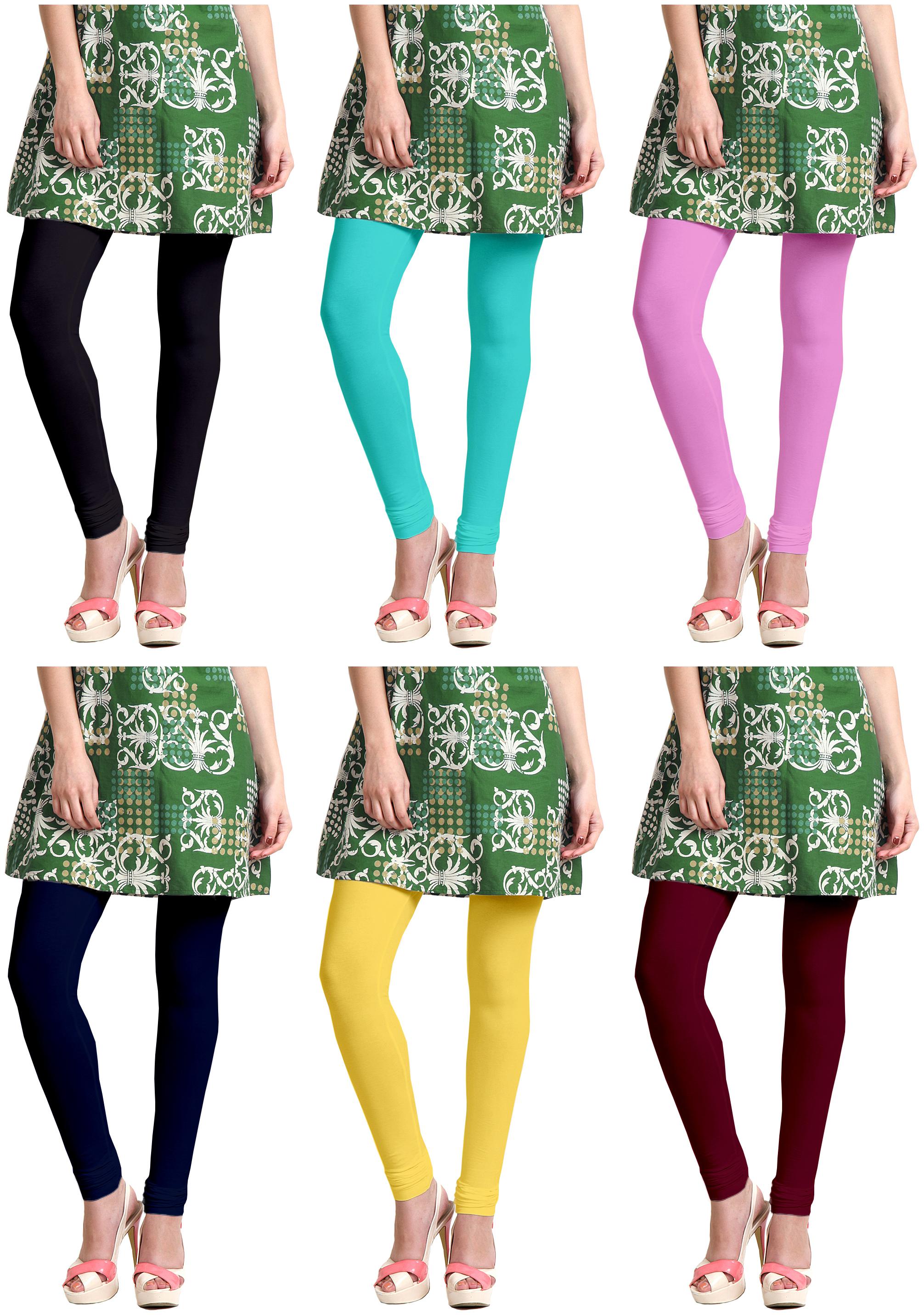 

Sri Belha Fashions Women Cotton Plain Long Length Legging - Multi