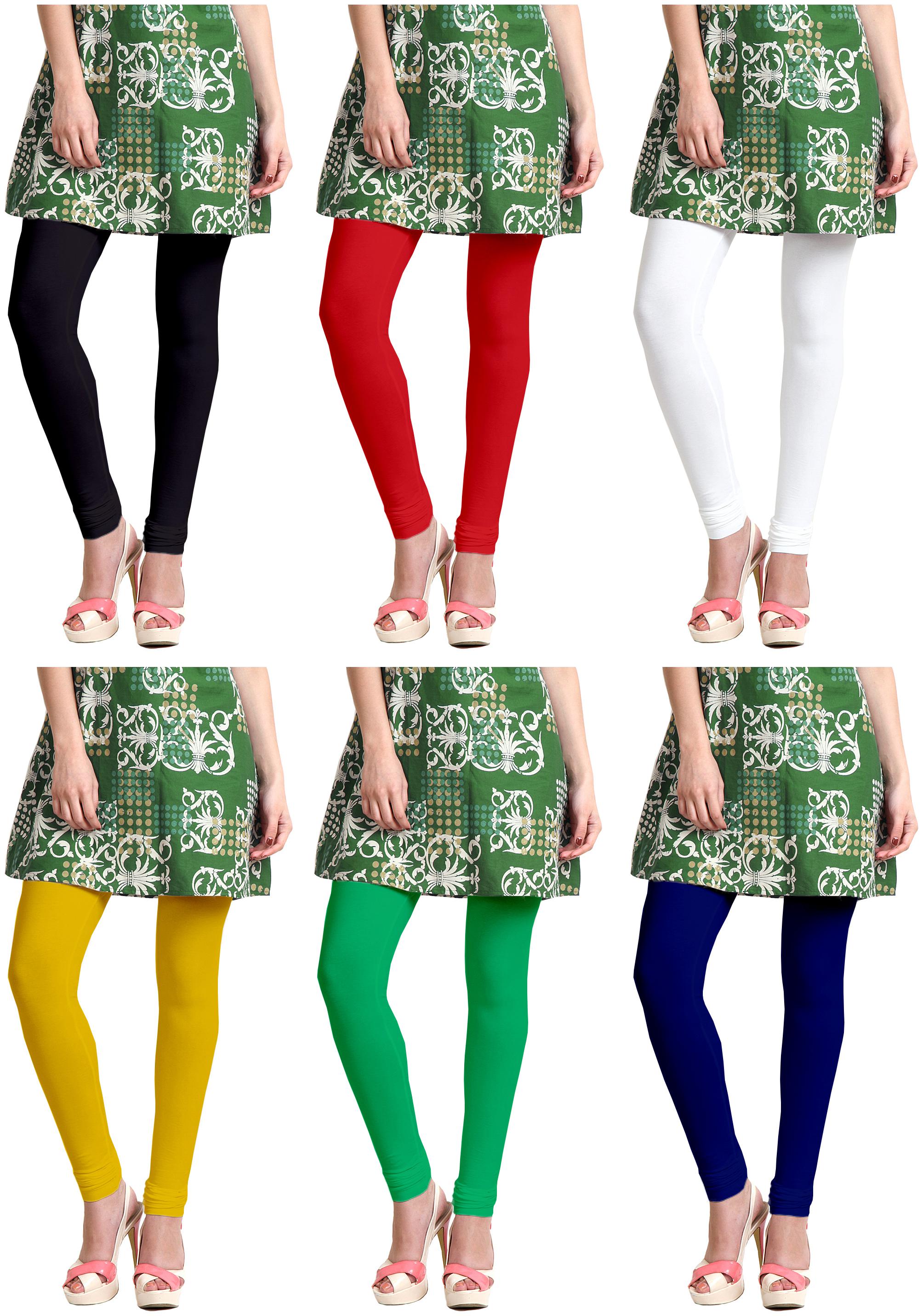

Sri Belha Fashions Women Cotton Plain Long Length Legging - Multi