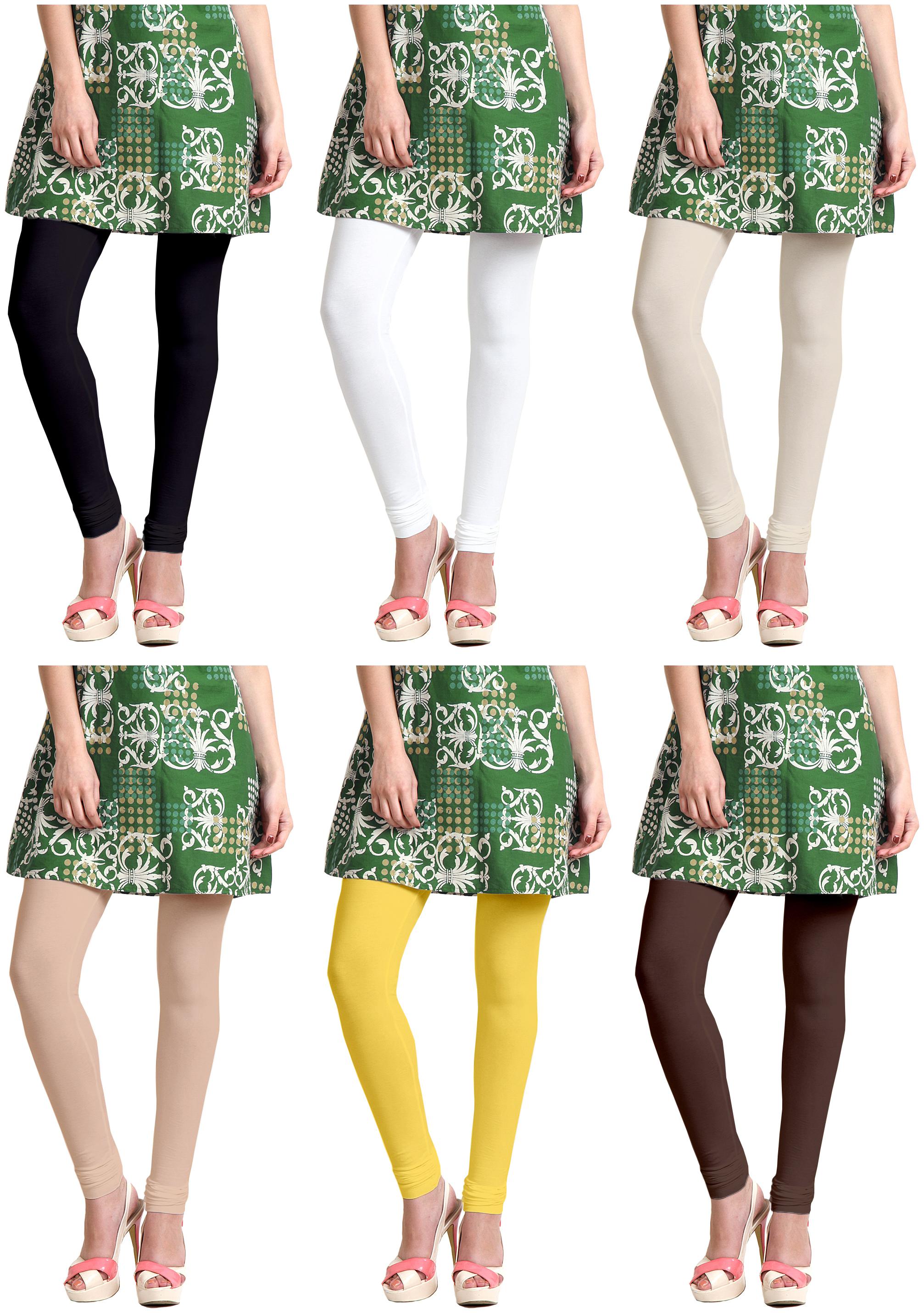 

Sri Belha Fashions Women Cotton Plain Long Length Legging - Multi