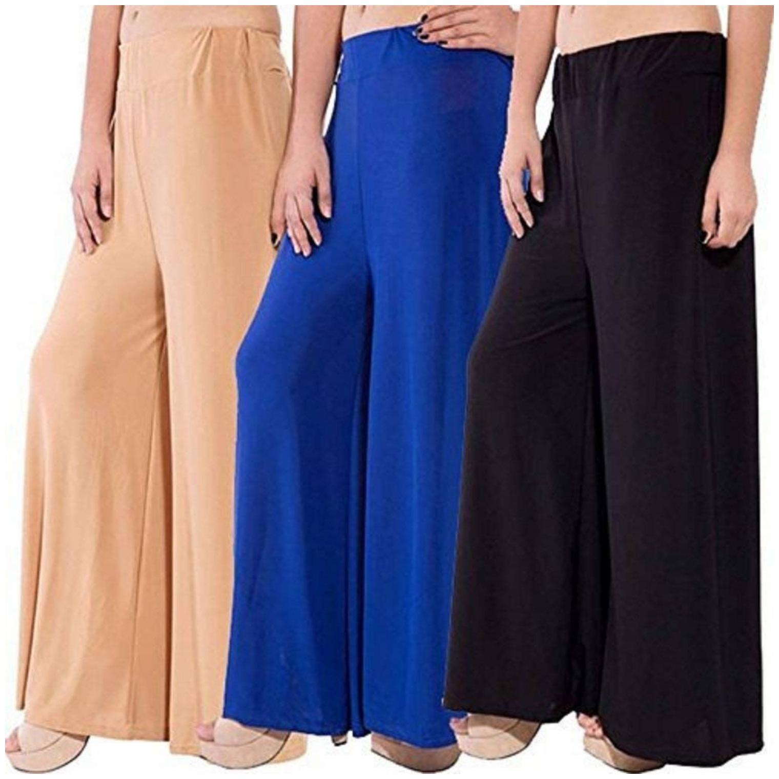 

Sri Belha Fashions Ankle Length Lycra Palazzo For Women Pack Of- 3 - Free Size