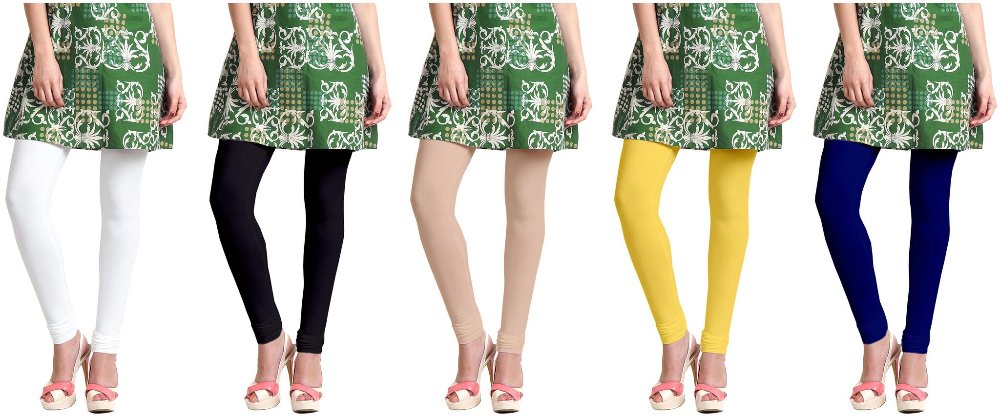 

Sri Belha Fashions Women Cotton Plain Long Length Legging - Multi