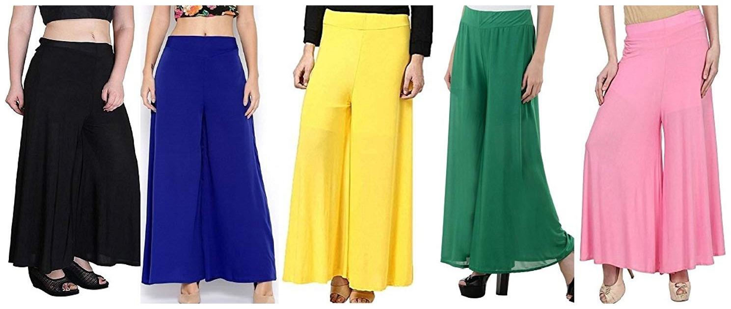 

Sri Belha Fashions Ankle Length Lycra Palazzo For Women Pack Of- 5 - Free Size