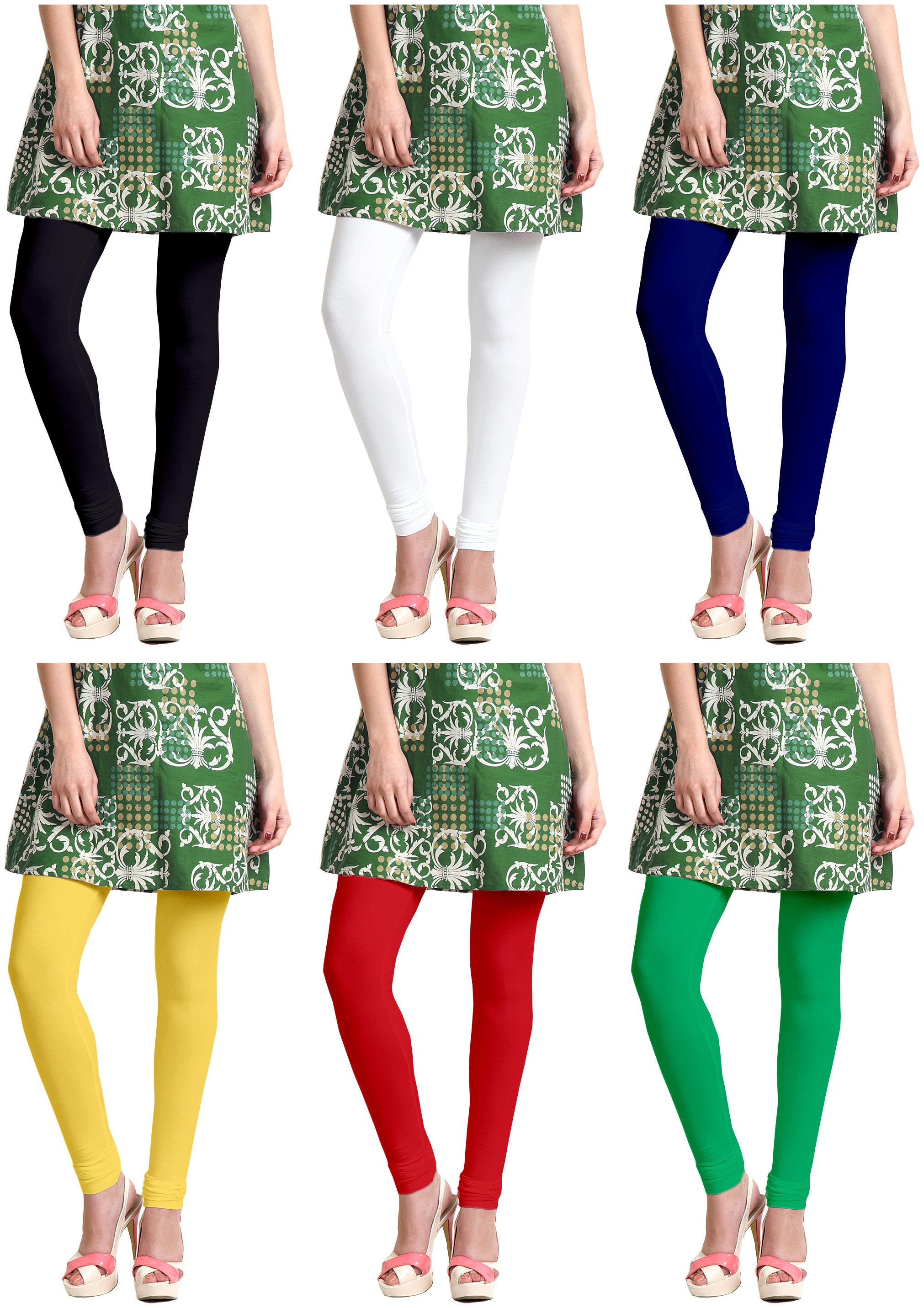 

Sri Belha Fashions Women Cotton Plain Long Length Legging - Multi
