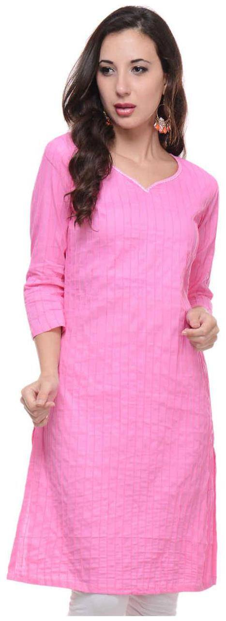 Sritika Women Pink Solid A Line Kurti