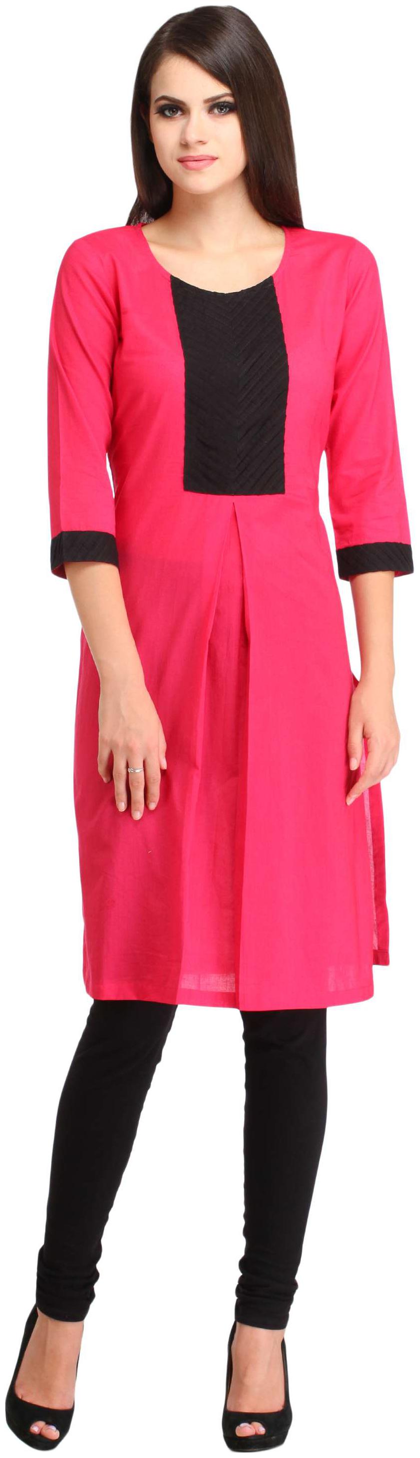 

Sritika Women Pink Solid Straight Kurta
