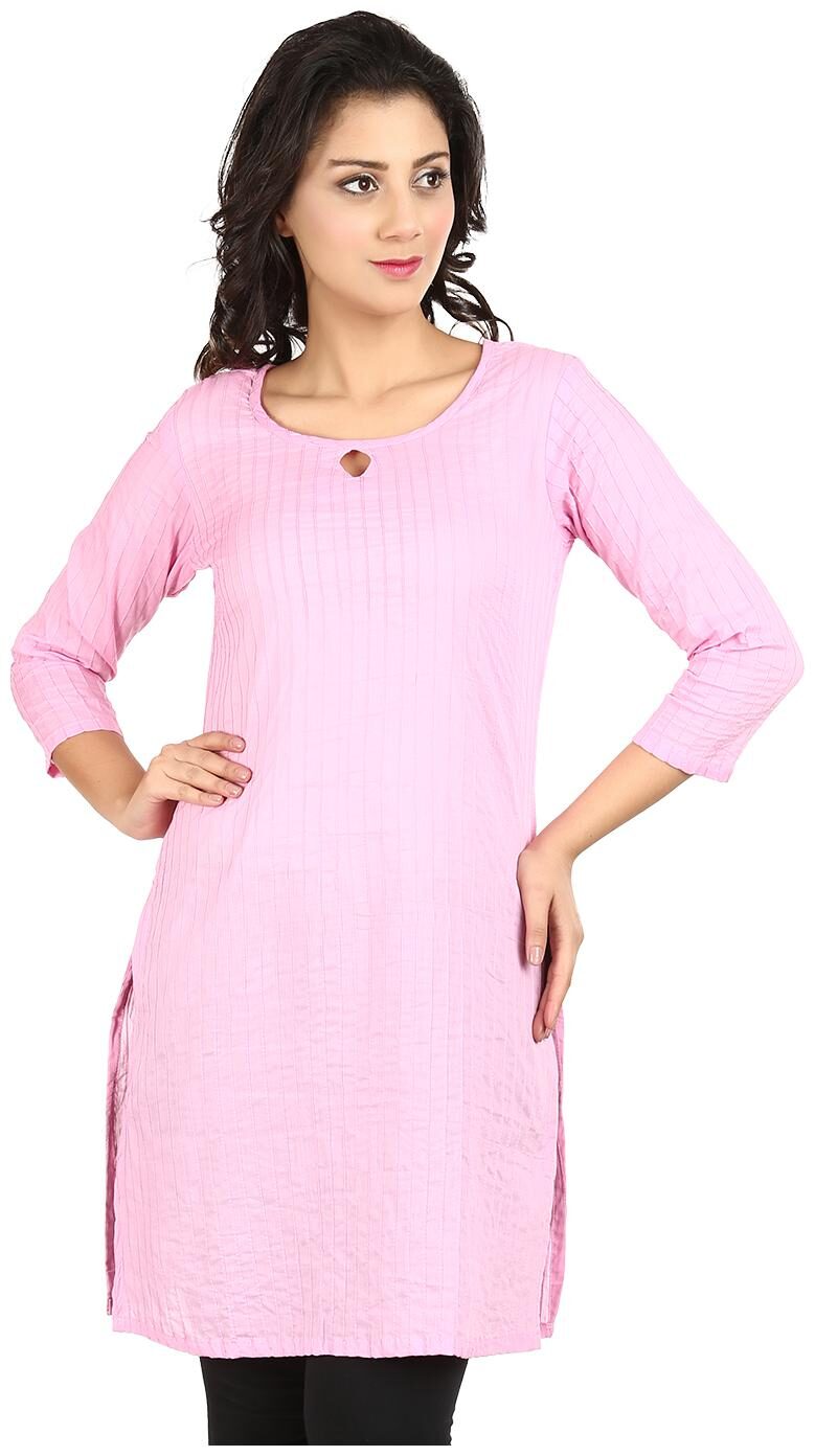 

Sritika Women Pink Solid Straight Kurti
