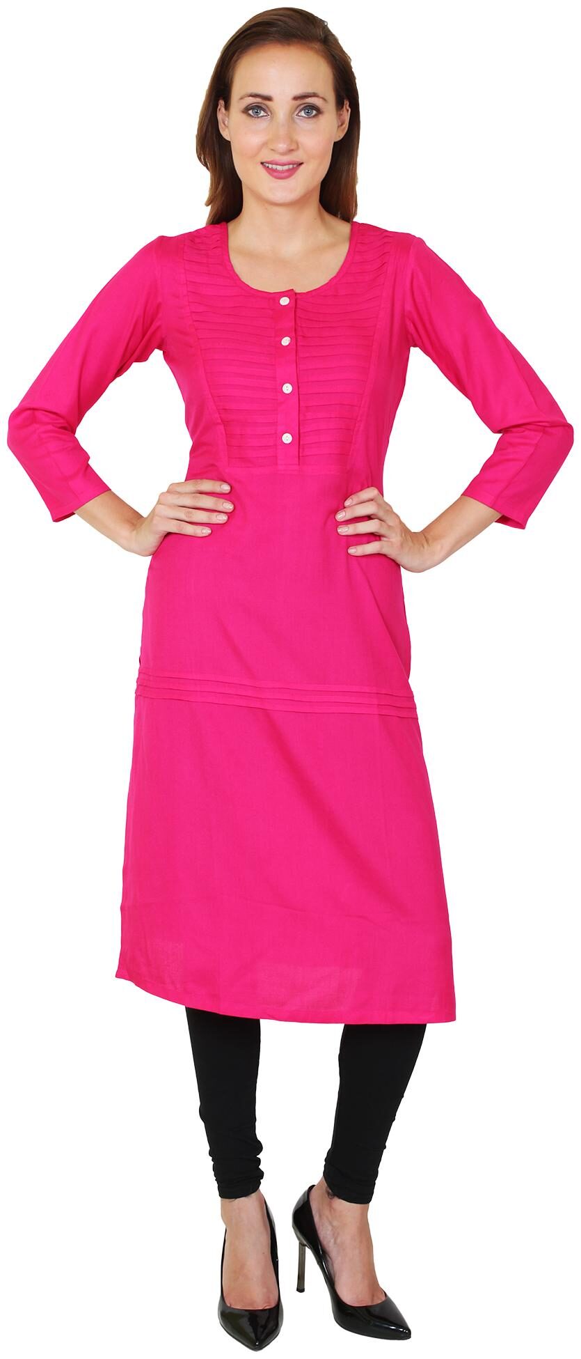 

Sritika Women Pink Solid Straight Kurta