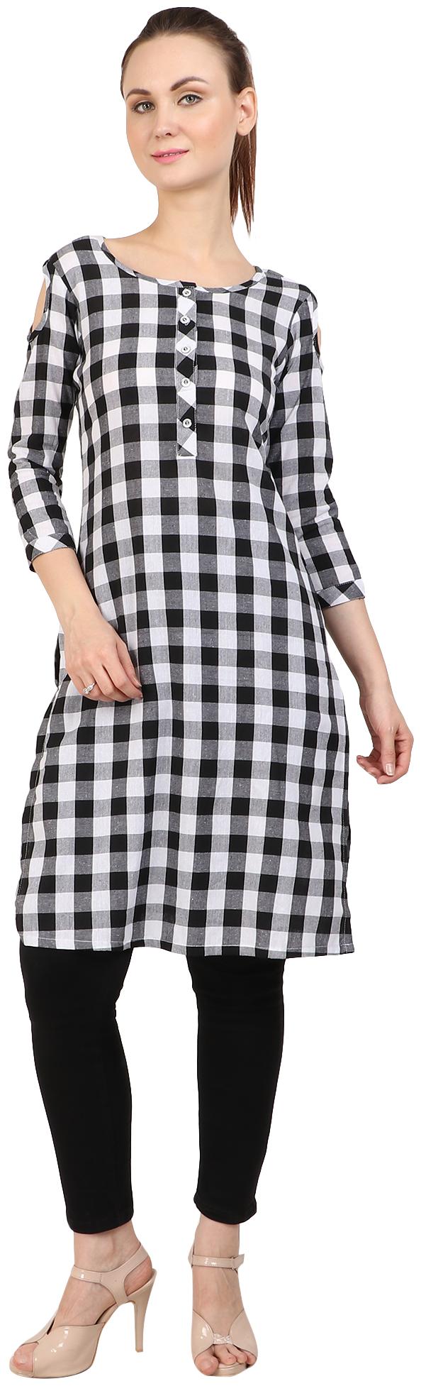 

Sritika Women Black Printed Straight Kurta