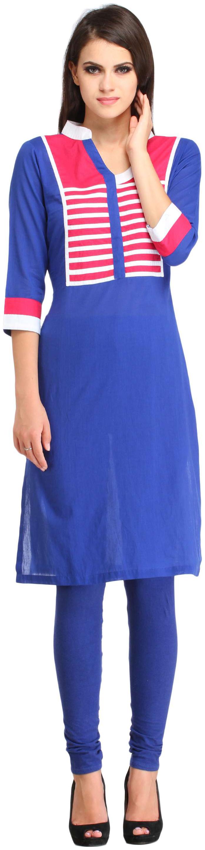 

Sritika Women Blue Solid Straight Kurta