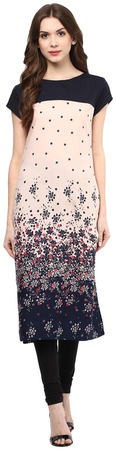 

Sritika Women Beige Printed Straight Kurta