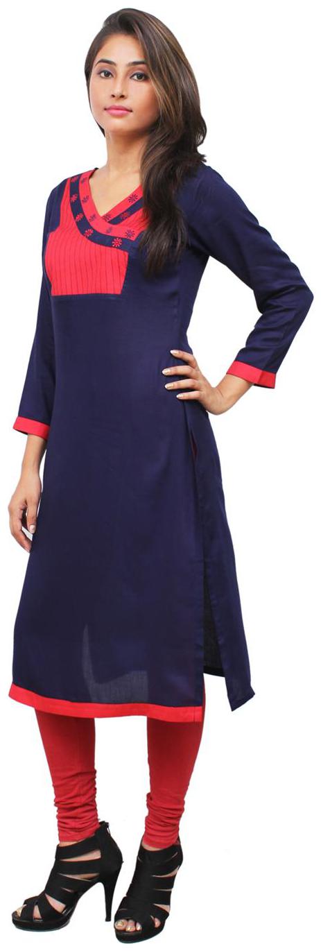 

Sritika Women Blue Solid Straight Kurta