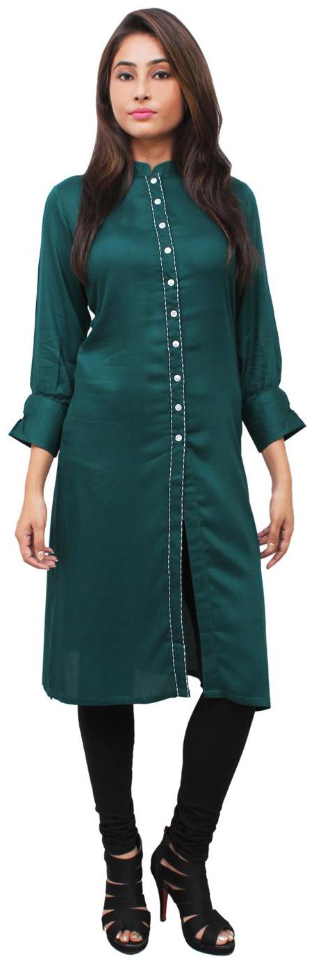 

Sritika Women Green Solid Straight Kurta