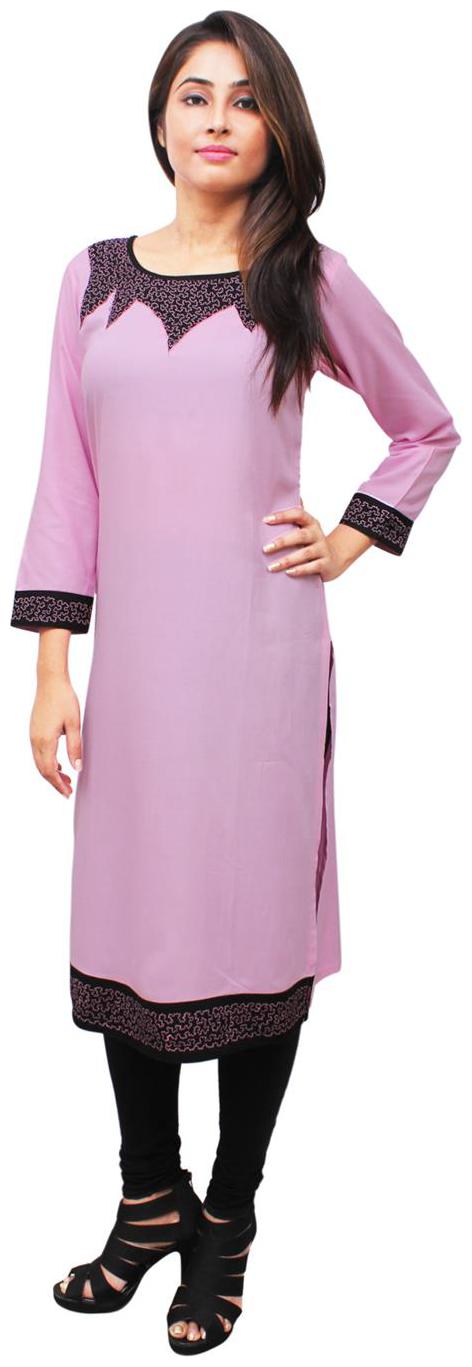 

Sritika Women Pink Printed Straight Kurta