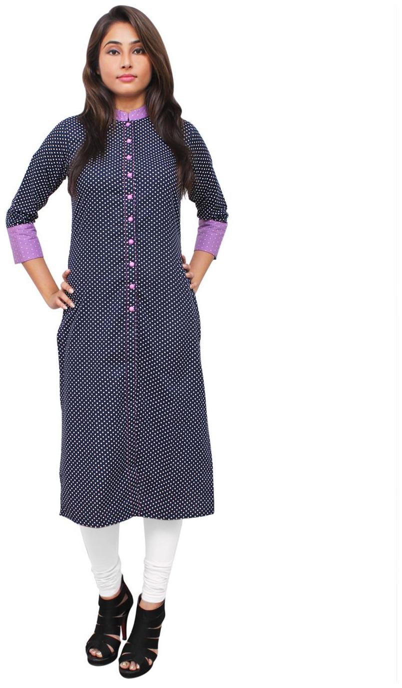 

Sritika Women Blue Printed Straight Kurta