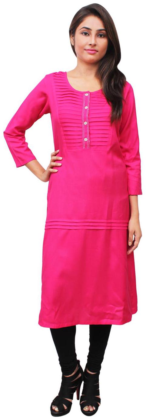 

Sritika Women Pink Solid Straight Kurta