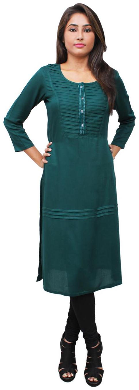 

Sritika Women Green Solid Straight Kurta