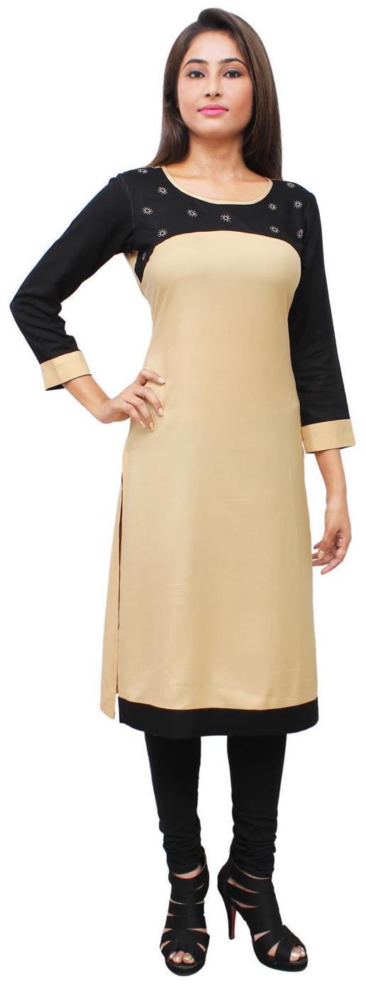 

Sritika Women Beige Solid Straight Kurta