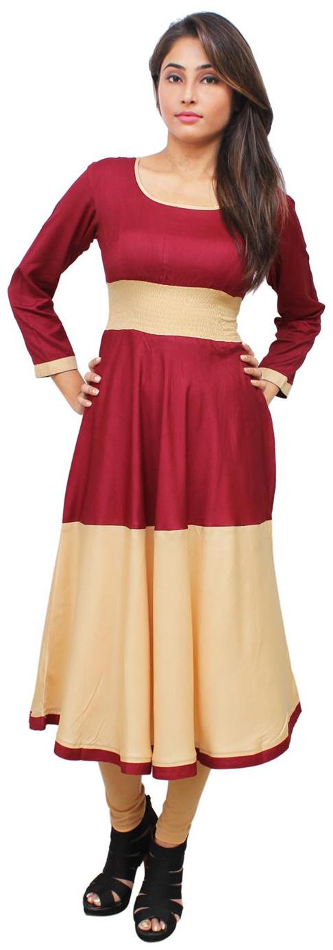 

Sritika Women Maroon Colorblocked Anarkali Kurta
