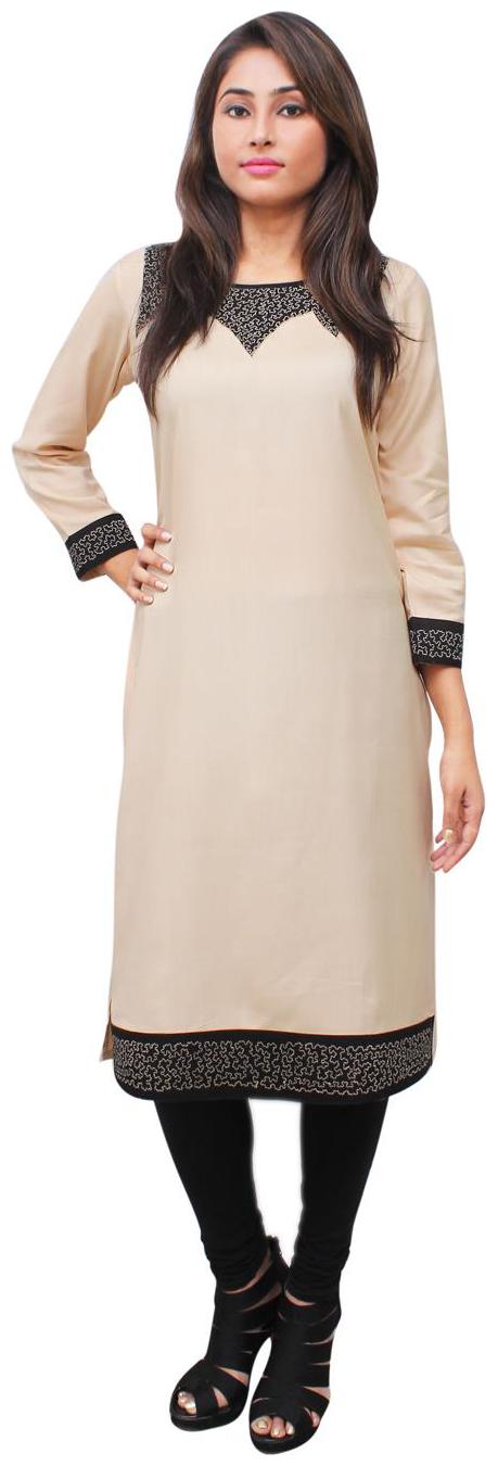 

Sritika Women Beige Printed Straight Kurta