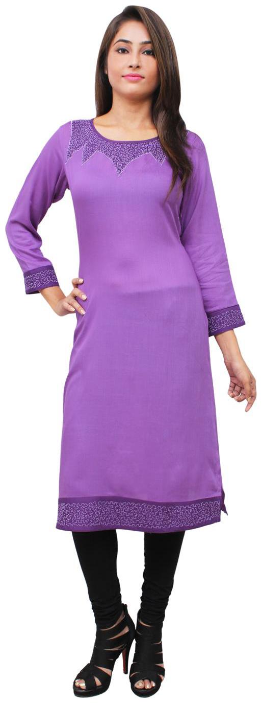

Sritika Women Purple Solid Straight Kurta
