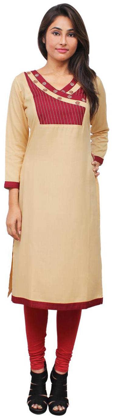

Sritika Women Beige Striped Straight Kurta