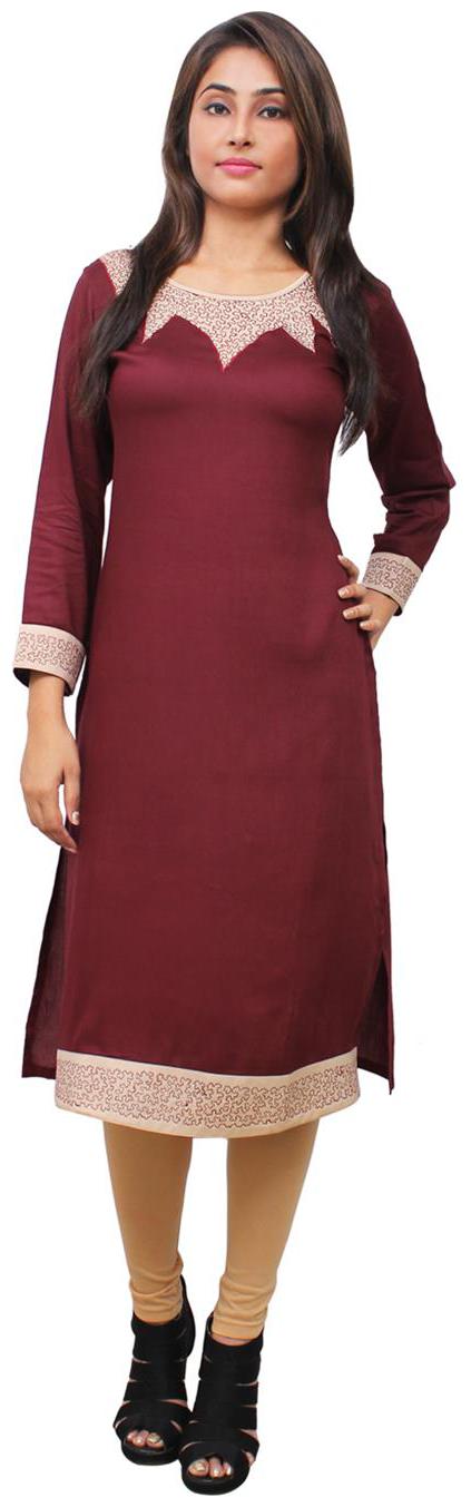 

Sritika Women Maroon Printed Straight Kurta