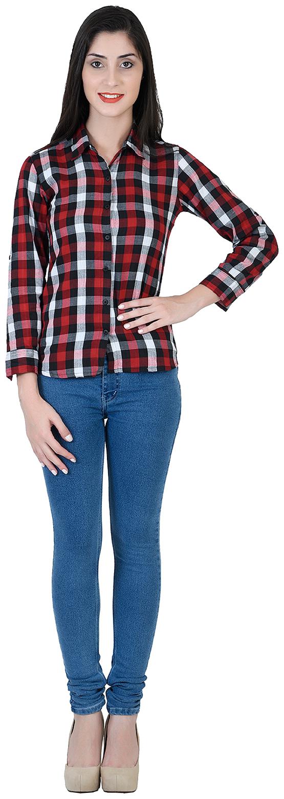 

Sritika Women Multi Checked Regular Fit Shirt