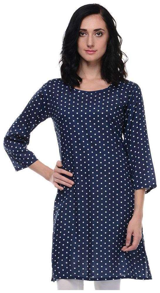 

Sritika Women Blue Printed Straight Kurta