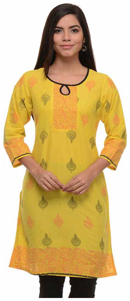 

Sritika Women Yellow Printed Straight Kurta