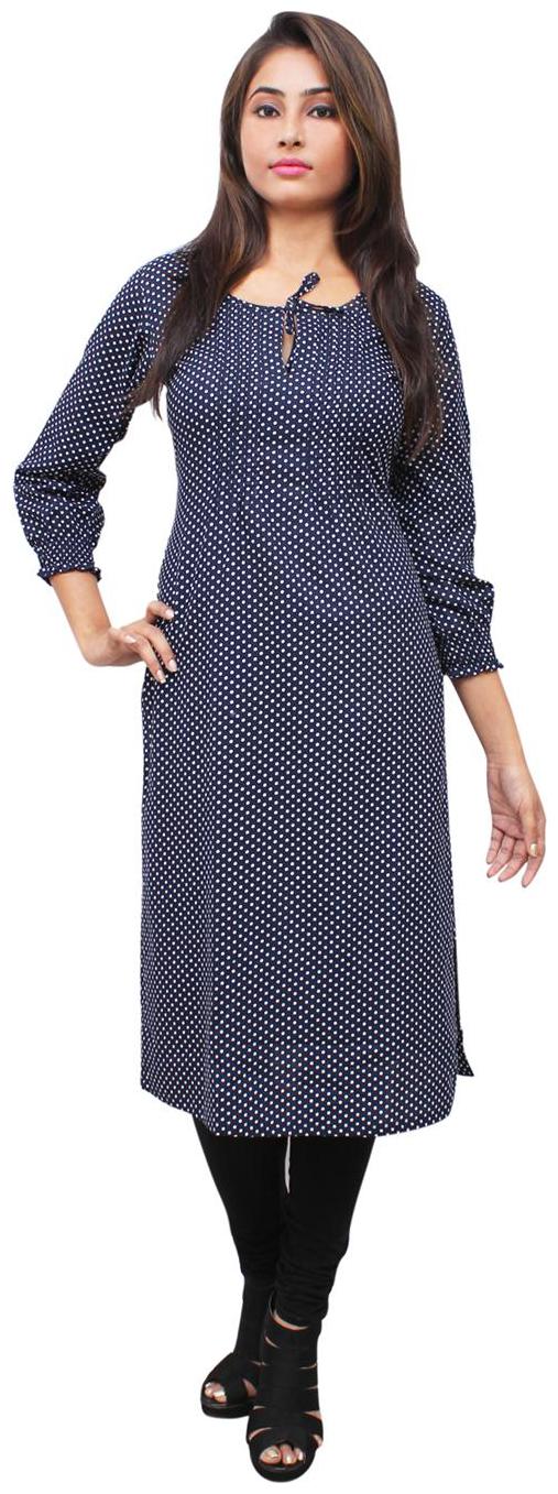 

Sritika Women Blue Printed Straight Kurta