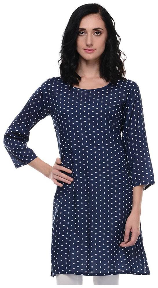 

Sritika Women Blue Printed Straight Kurta