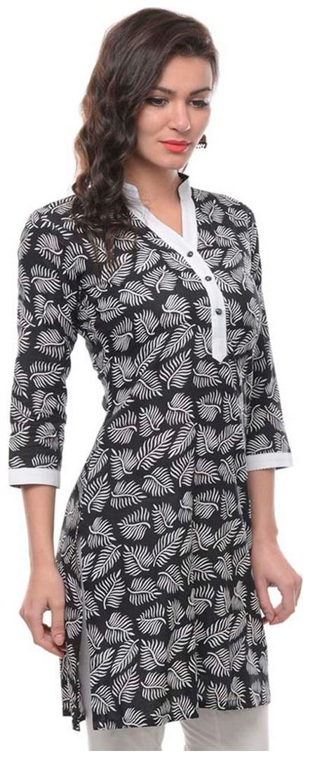 

Sritika Women Black Printed Straight Kurti
