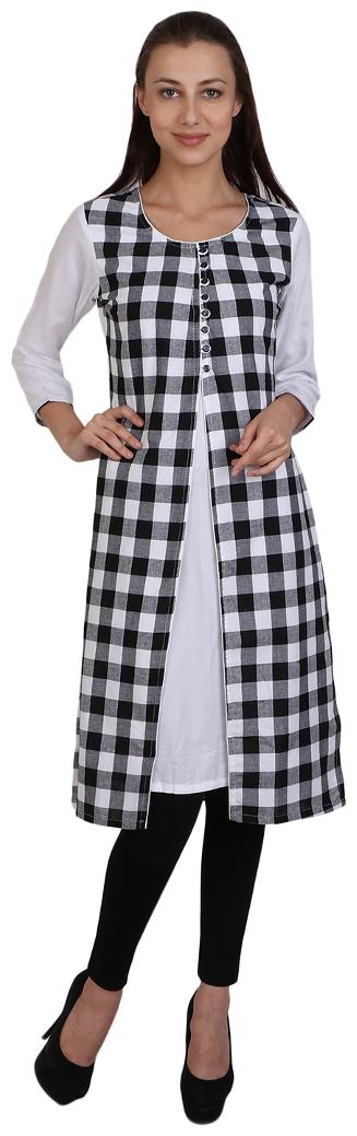 

Sritika Women White Printed Layered Kurta