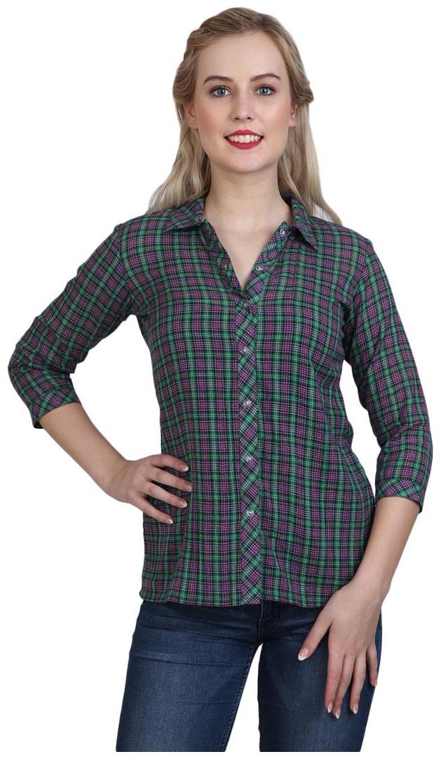 

Sritika Women Green Printed Regular Fit Shirt