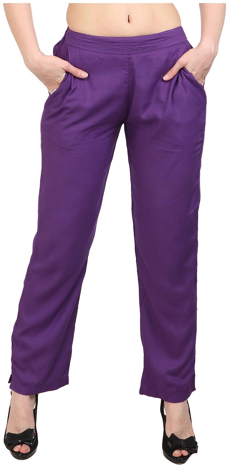 

Sritika Purple Reyon Women s Trouser