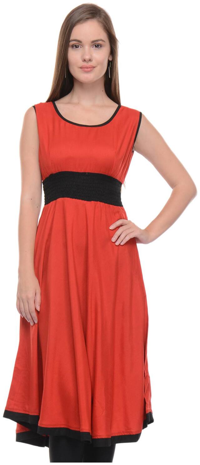 Sritika Women Red Solid Anarkali Kurta