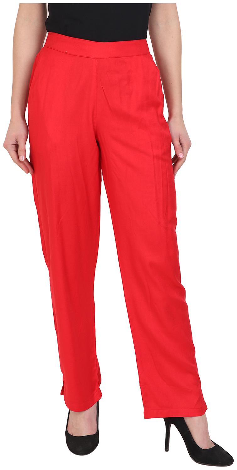 

Sritika Red Reyon Women s Trouser