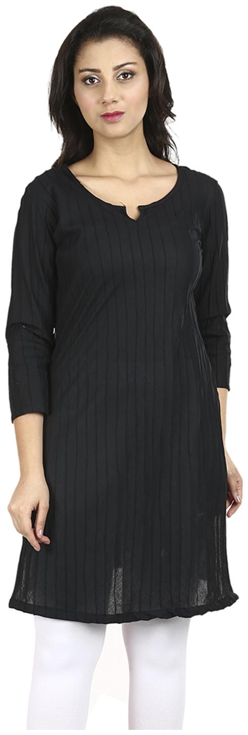 

Sritika Women Black Solid Straight Kurti
