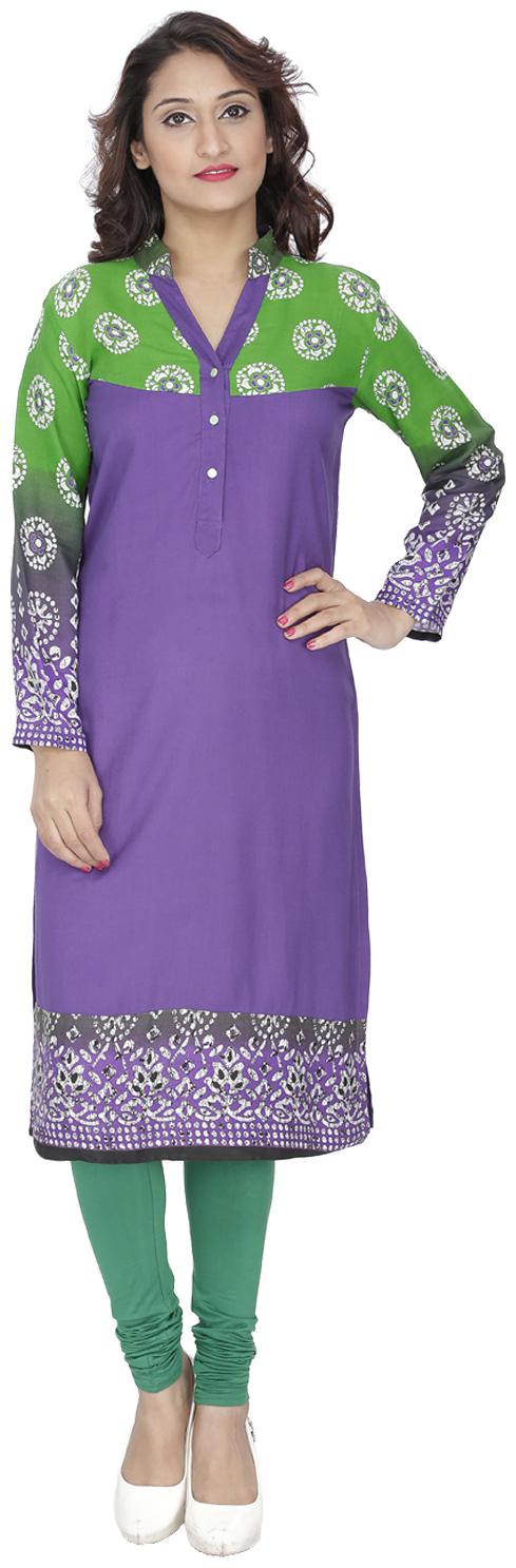 

Sritika Women Purple Printed Straight Kurta