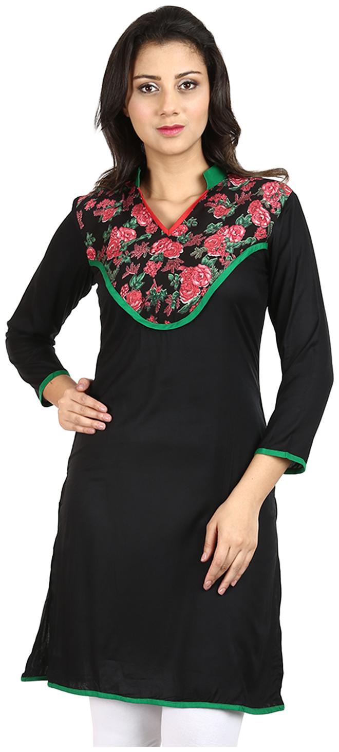 

Sritika Women Black Solid Straight Kurti